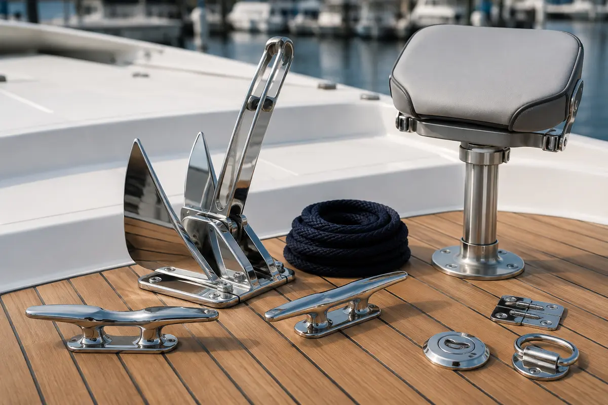 Anchor, cleat, kursi, dan aksesori deck kapal